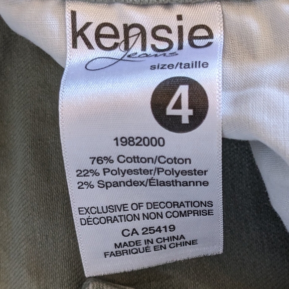 Kensie Jeans Straight Leg Stretch Size 4 Light Sage Green - Picture 10 of 11